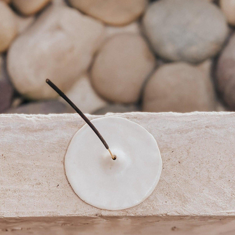 Sanctuary Alchemy Matte White Incense Holder-Ceramics-Good Tidings