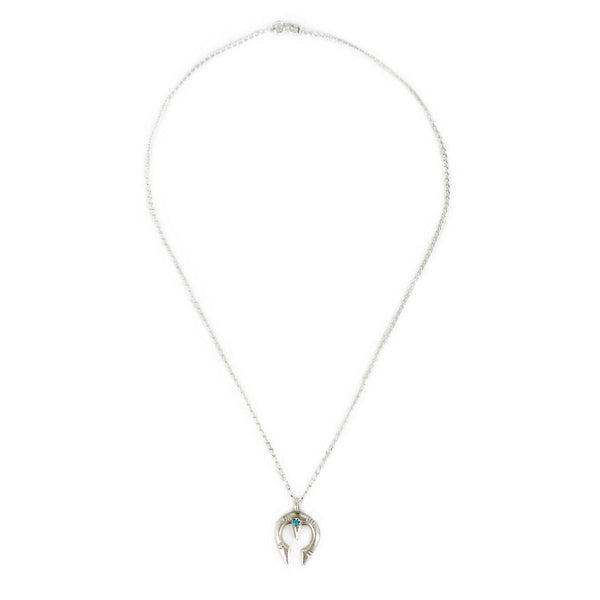 Delicate Sterling Silver and Turquoise Naja Necklace-Necklace-Good Tidings