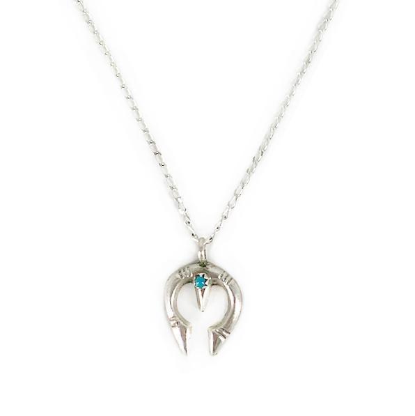 Delicate Sterling Silver and Turquoise Naja Necklace-Necklace-Good Tidings